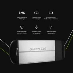 Doctibike Batterie Greencell 36V 15Ah 522Wh Universelle pour Vélo Électrique - Montage Arrière -Vélo Électrique Soldes batterie porte bagages green cell pedelec 36v 15ah 2